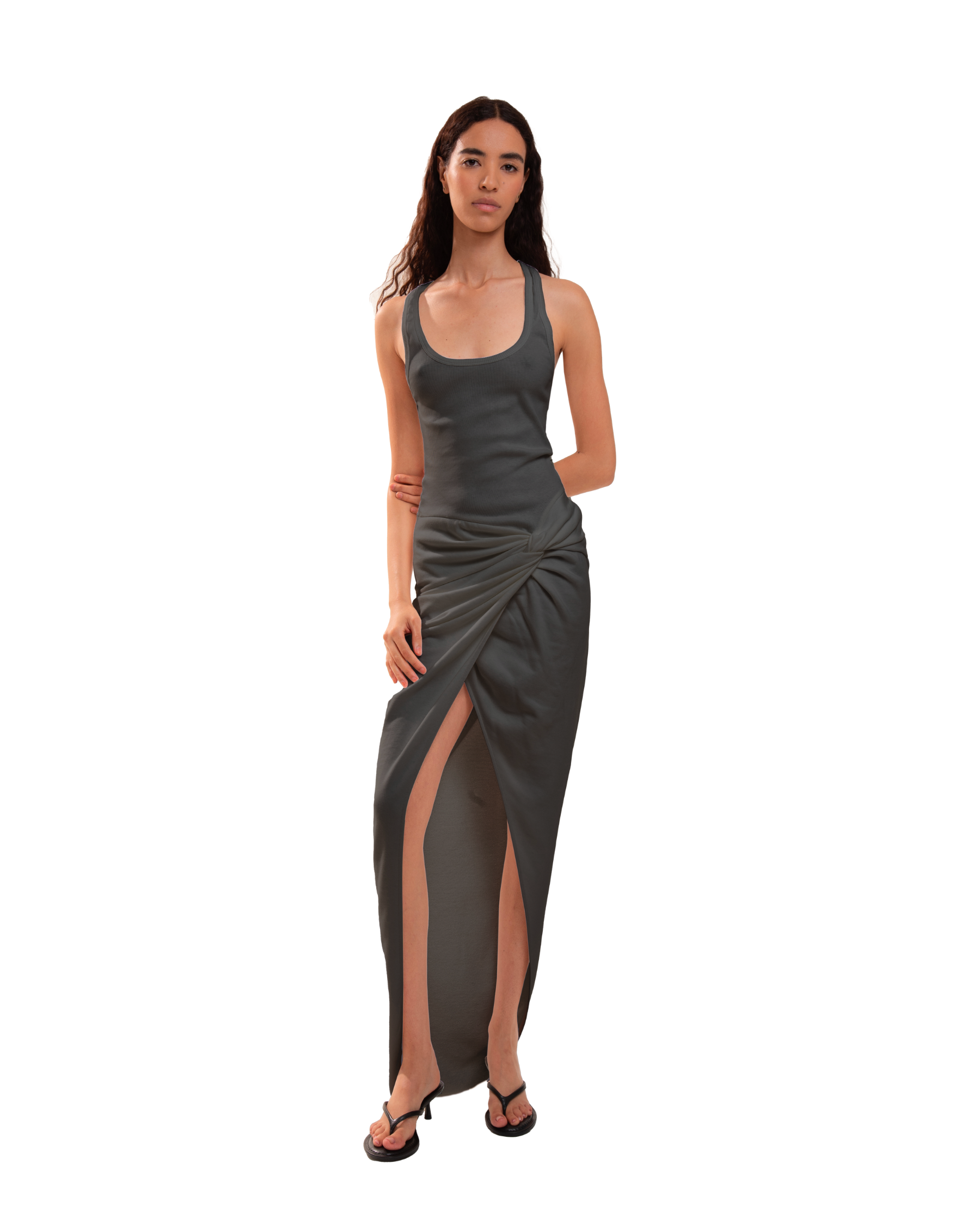 Twisted Gown Smoky Grey  Destination Haway