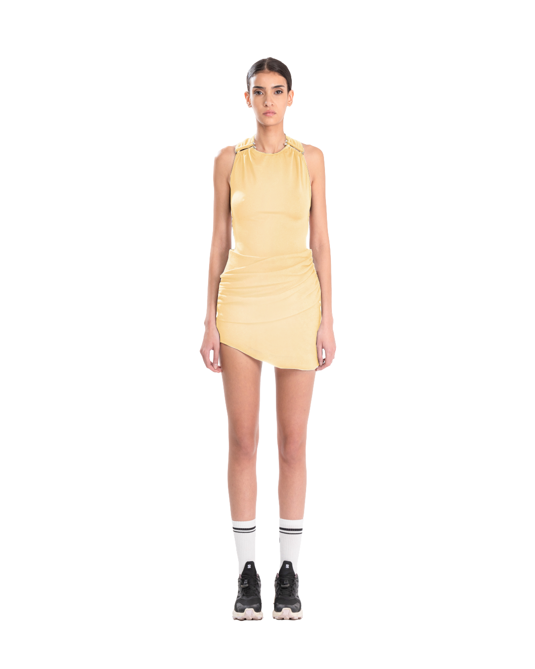 Drape Mini Skirt Double Cream