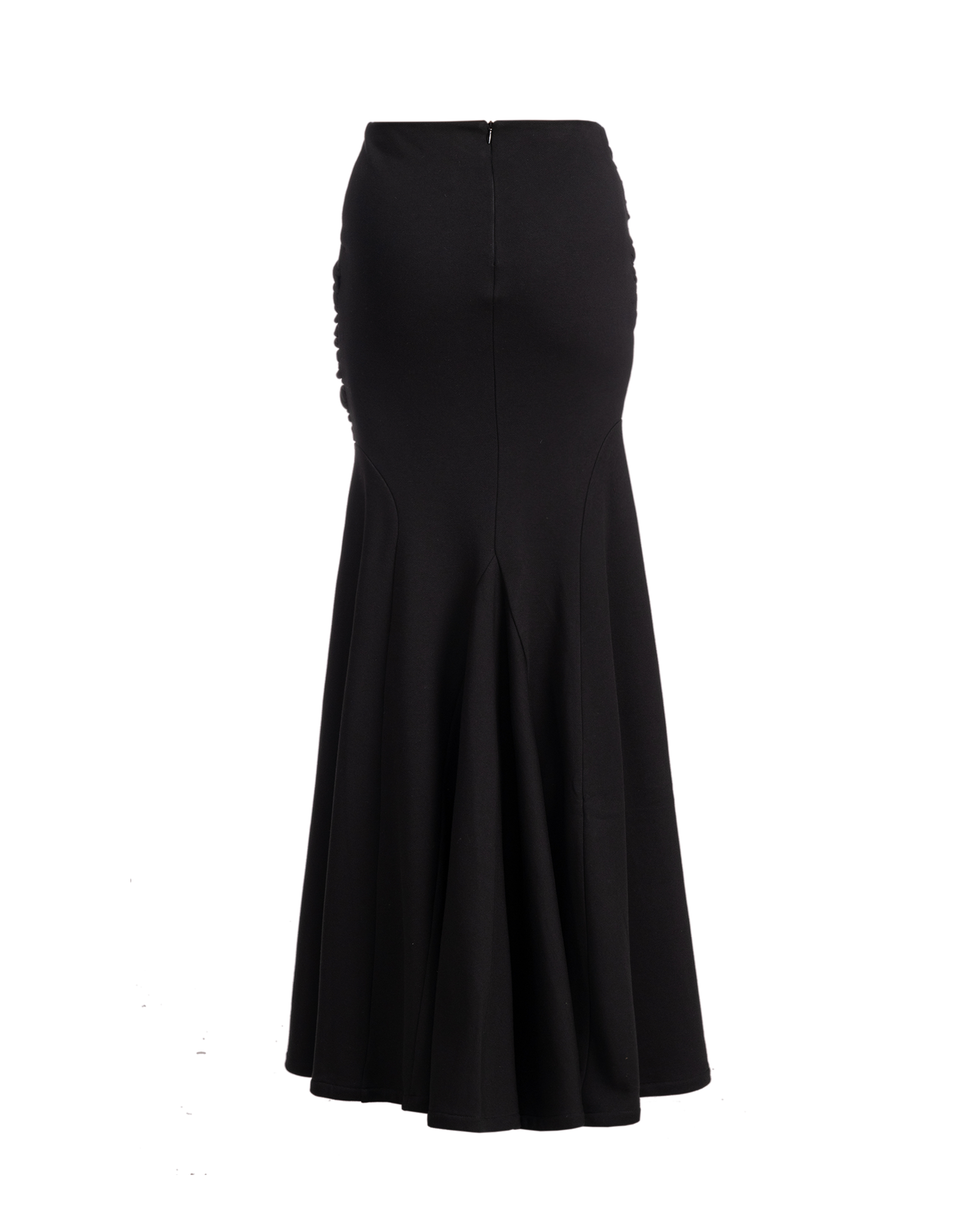 Drape Long Skirt Black