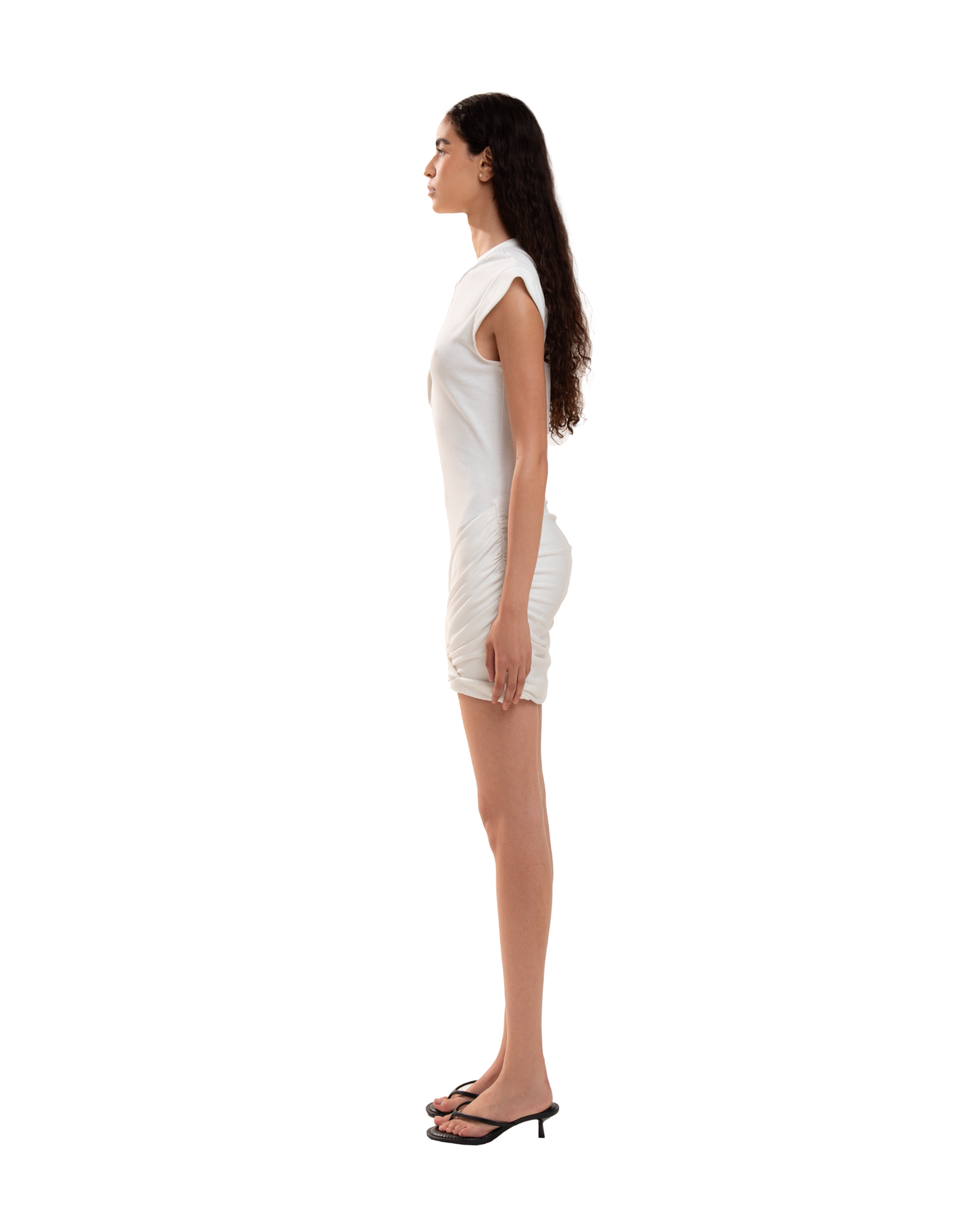 Draped Wrap Minidresses Ivory