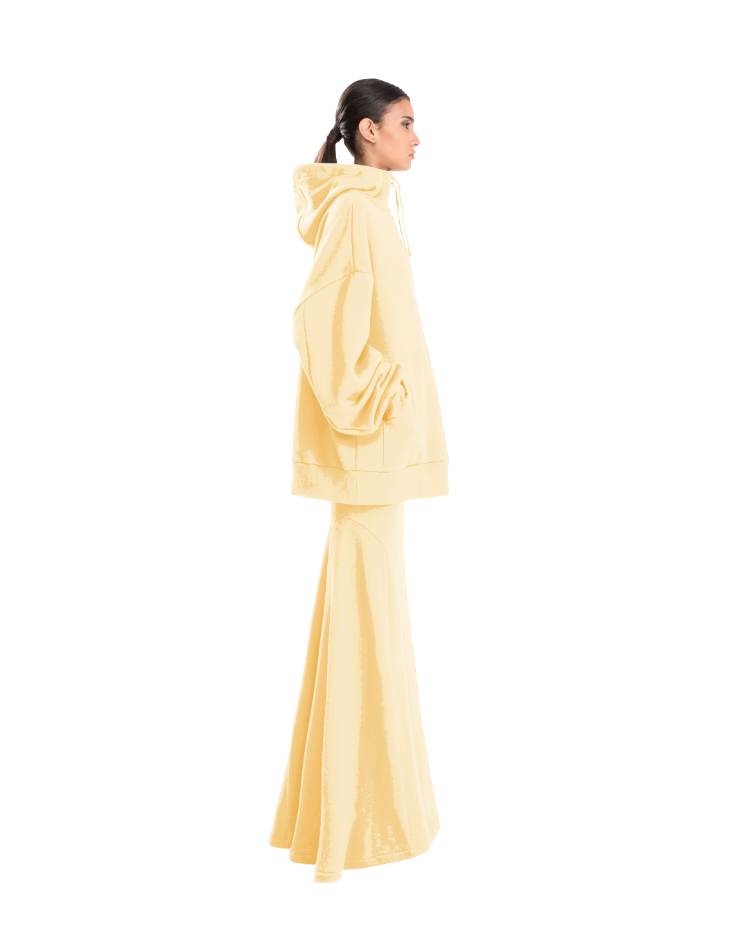 Drape Long Skirt Double Cream