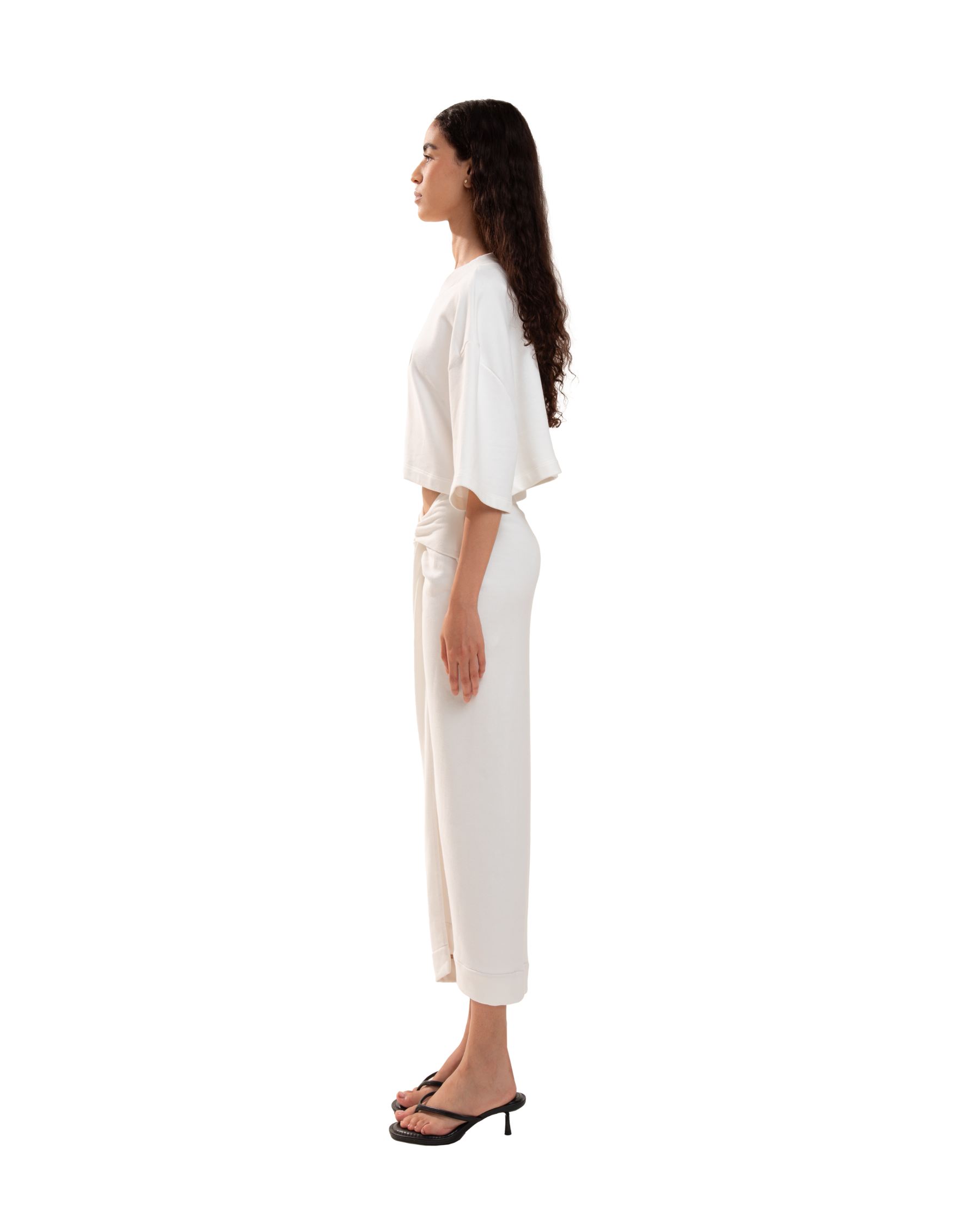 Twisted Midi Skirt Ivory