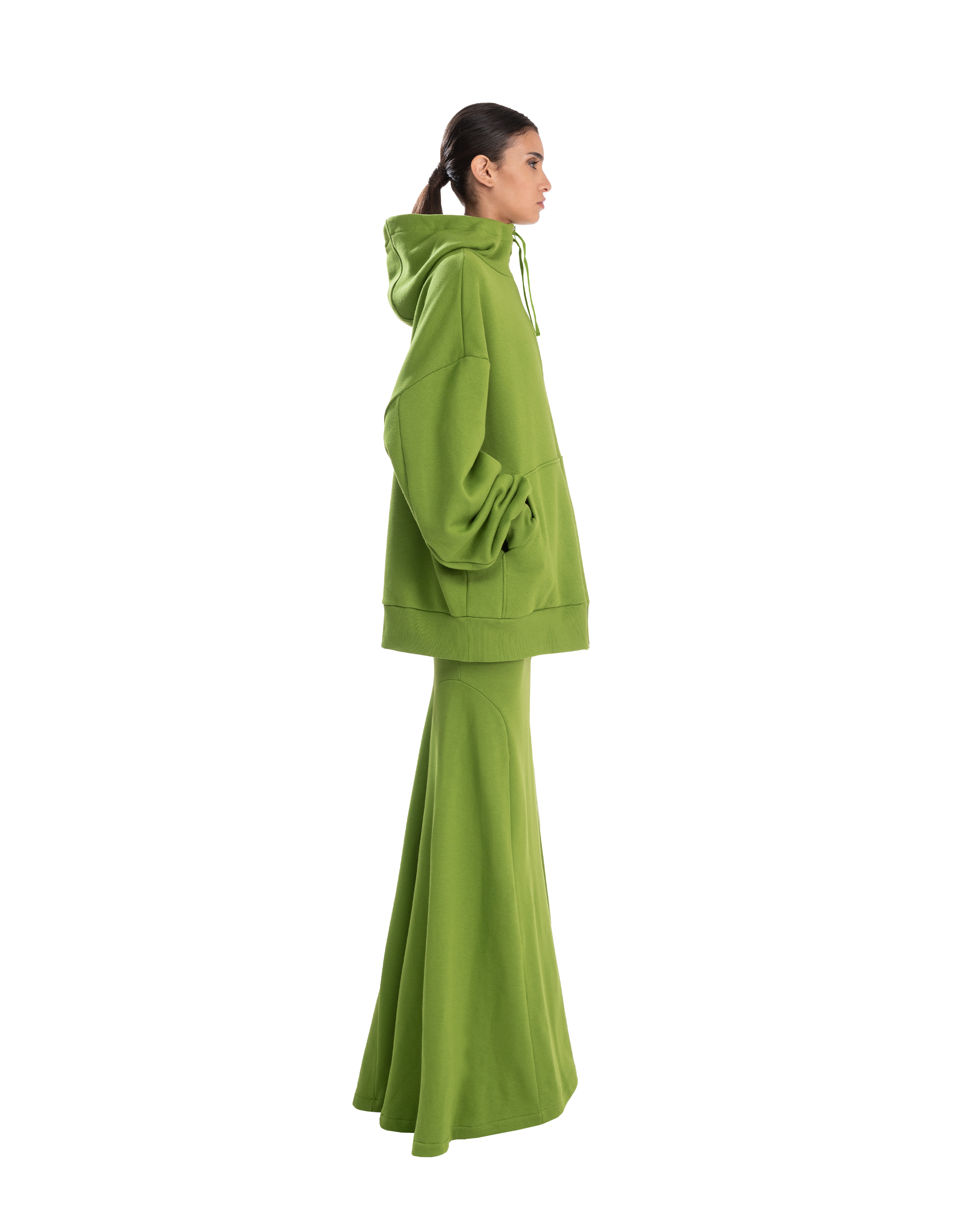 Drape Long Skirt Pistachio