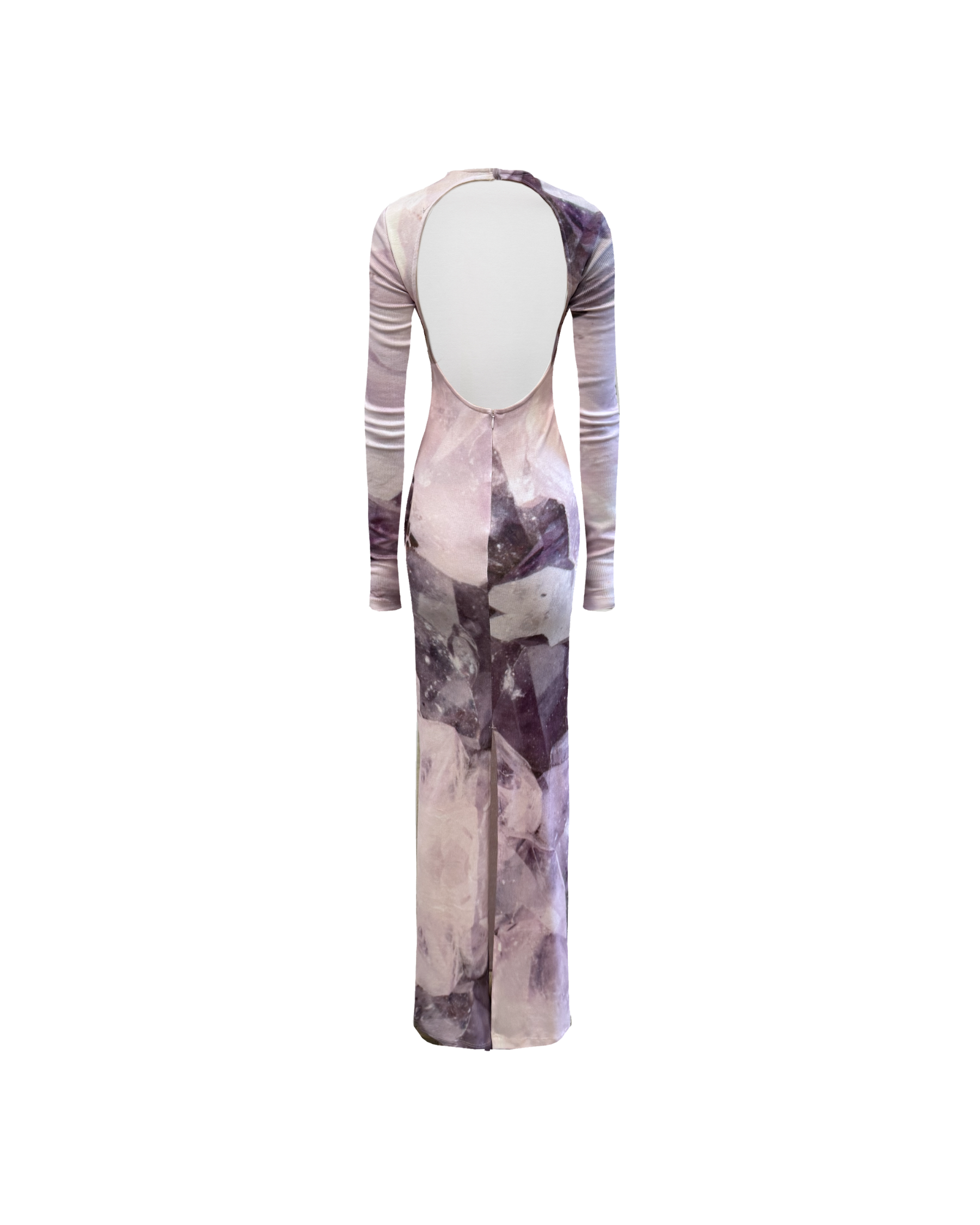 Draped Backless Dress Quartz