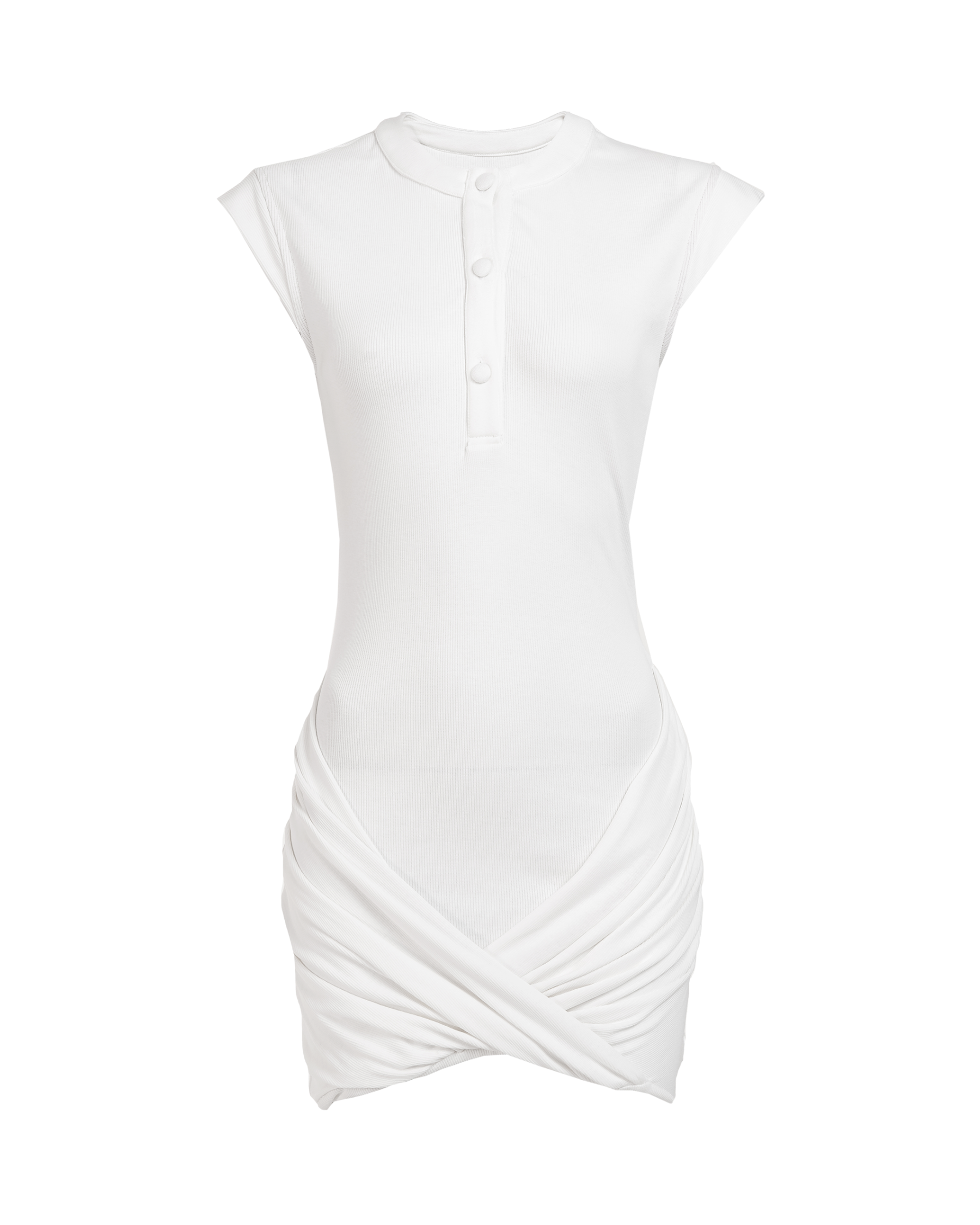 Draped Wrap Minidresses Ivory