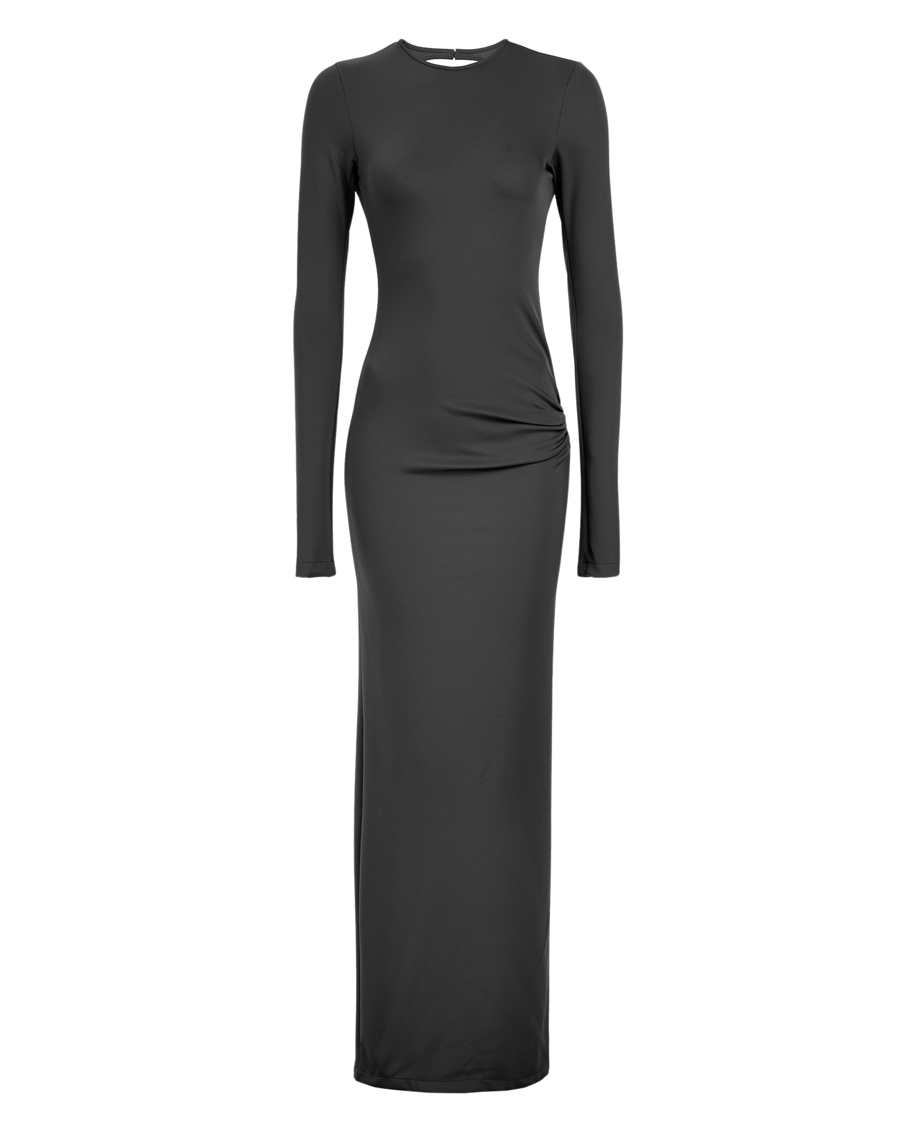 Draped Blackless Dress Smoky Grey Destination Haway Draped Blackless Dress Smoky Grey Destination Haway