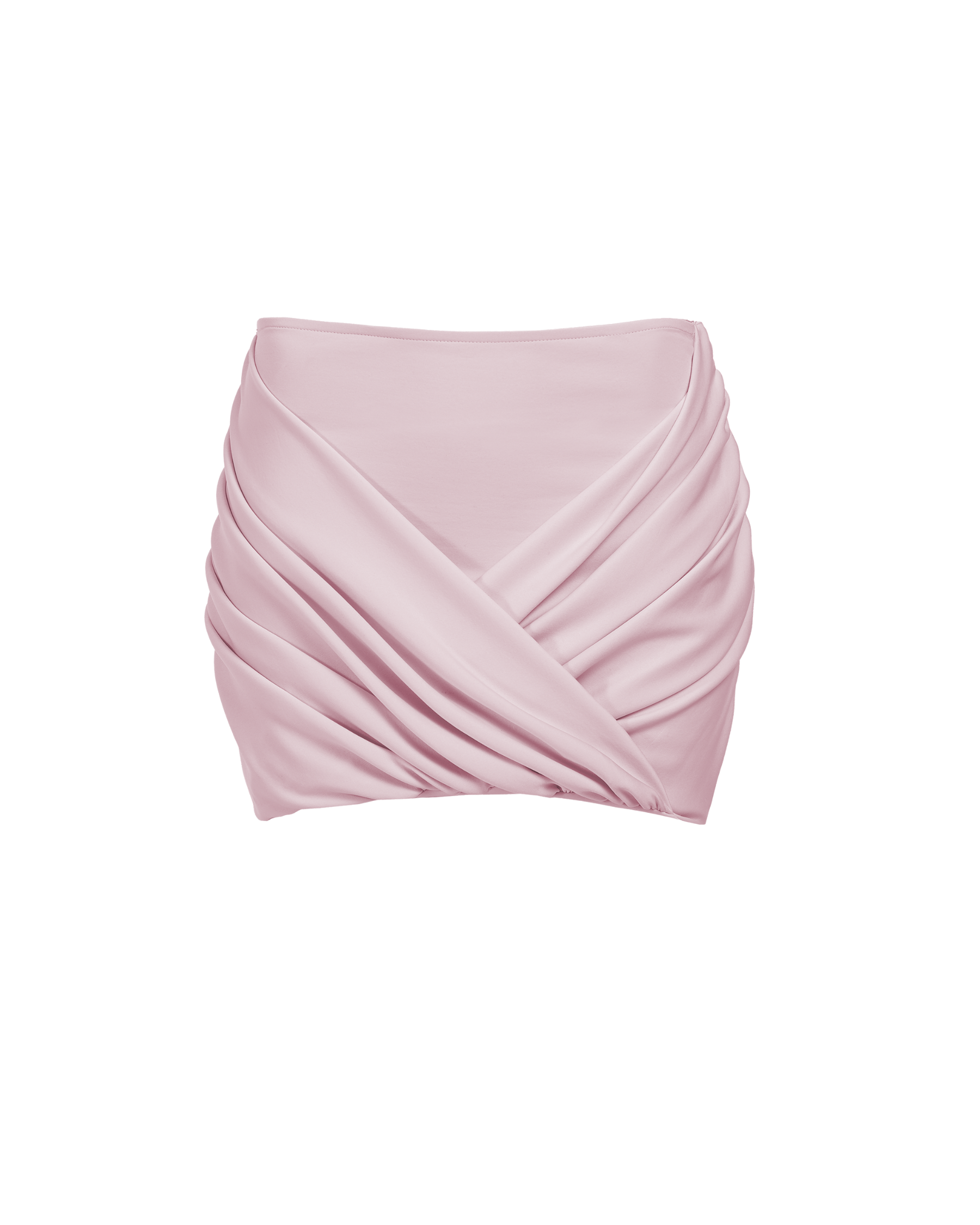 Draped Wrap Mini Skirt Dusty Pink
