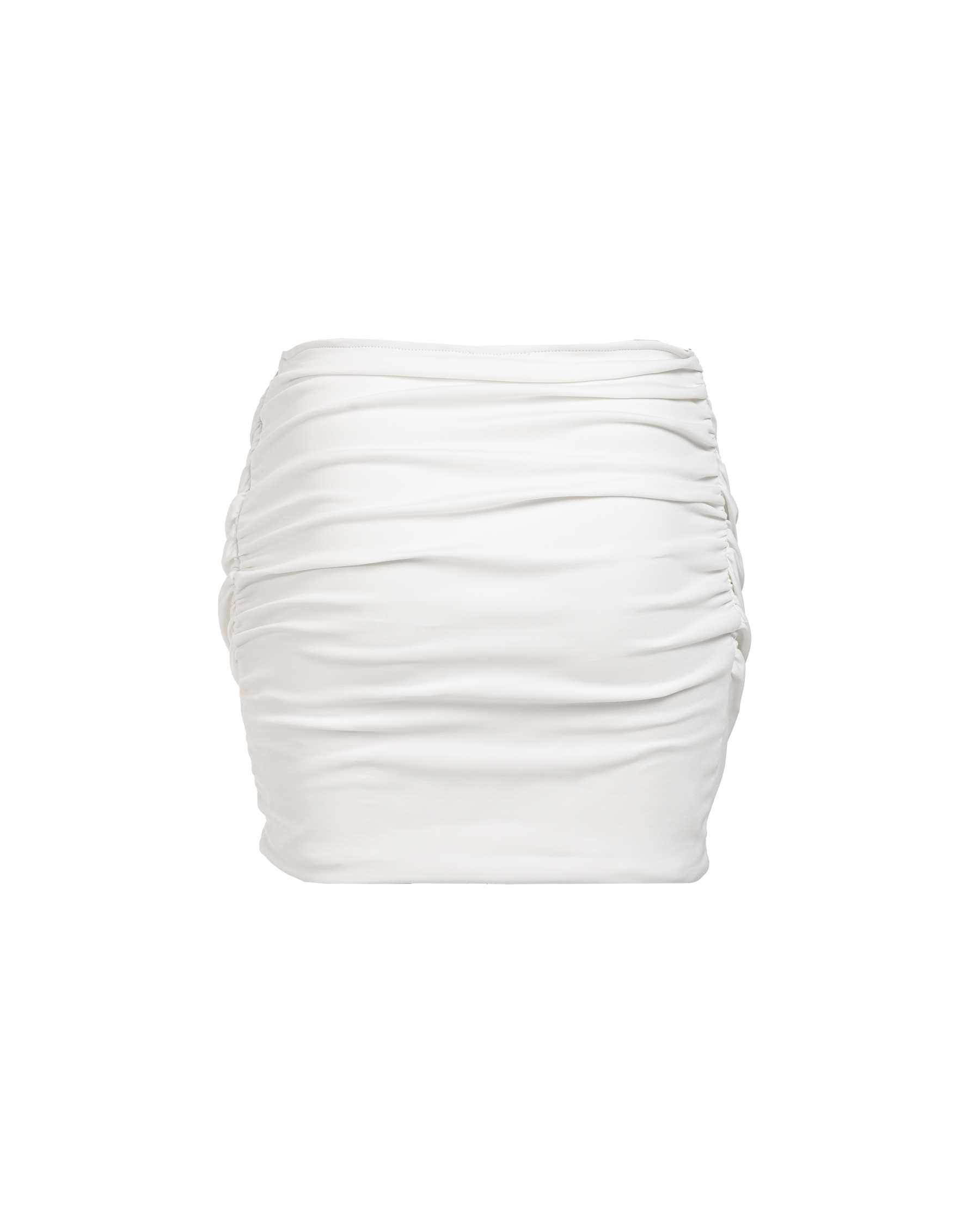 Draped Wrap Mini Skirt Ivory