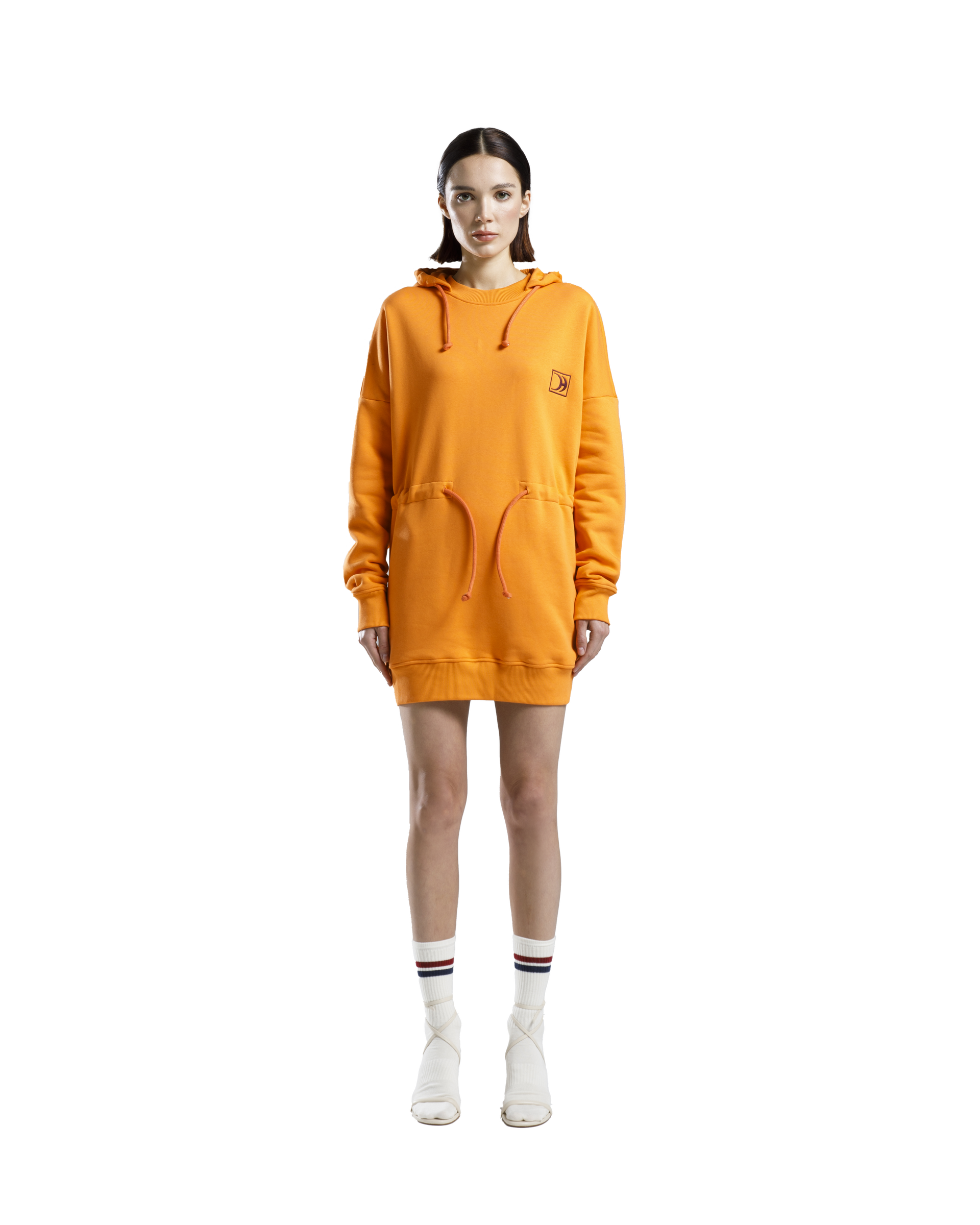 mustard yellow hoodie dress Mustard Yellow hoodie dress with a front